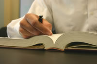 Reading a book